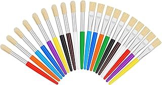 20 Pcs Paint Brushes for Kids, Round and Flat Kids Paint Brushes, Easy H...