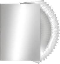 25 Sheets Sliver Mirror Cardstock Paper - 250gsm/92Ib Metallic Reflectiv...