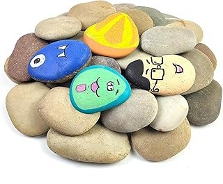 Large Rocks for Painting, 10PCS River Rocks for Painting, 3-4 Inches Fla...