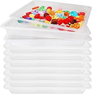 10 Pcs Activity Plastic Art Trays,Stackable Craft Tray,Flat Storage Tray...