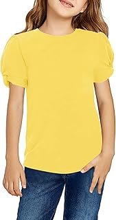 Girls T Shirts Twist Short Sleeve Summer Shirts Fashion Crewneck Tops Te...