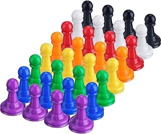 Hestya 32 Pieces Board Game Pawns Multicolor Plastic Game Pieces for Che...
