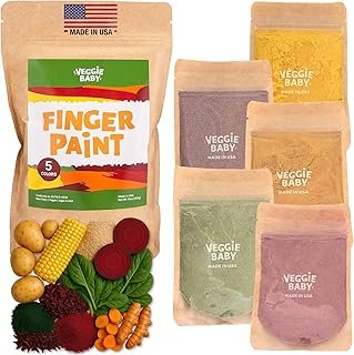 Vegan Finger Paints for Toddlers, Organic Baby Safe Coloring, Play, Made...