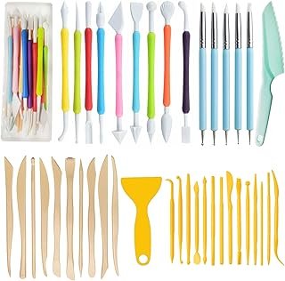 Langqun 41pcs Plastic Polymer Clay Art Tools Set for Kids Adults,Knives ...