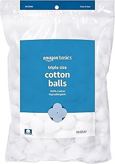 Amazon Basics Cotton Balls for Skincare, 200 Count (Previously Solimo)