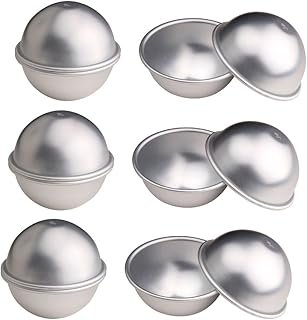Warmbuy 12 Pcs DIY Metal Bath Bomb Molds, Set of 6