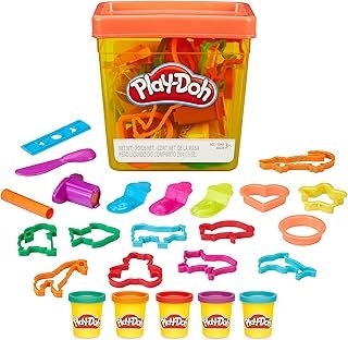 Play-Doh Fun Tub Set, 19 Accessories & Reusable Storage Container, Presc...