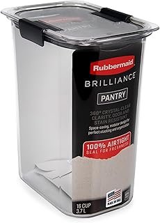 Rubbermaid Brilliance 16-Cup Airtight Food Storage Container with Lid Cl...