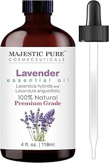 Majestic Pure Lavender Essential Oil with Glass Dropper - Huge 4 Fl Oz -...