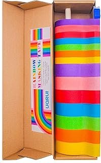 14 PCS Masking Painters Tape Colored 1 Inch 1/2 Inch with Dispenser - Ra...