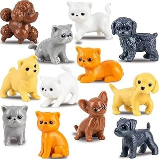 Tiny Dog and Cat Figurines for Kids - Small Animals Toys in Bulk - Littl...