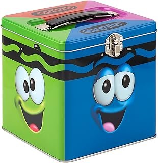The Tin Box Company XL Storage Tin with Handle, Crayola