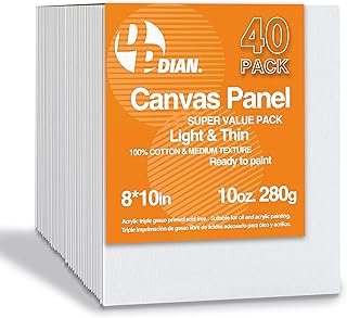 Canvas Boards for Painting 8x10 Inch, 40-Pack Bulk Canvas Value Pack - A...