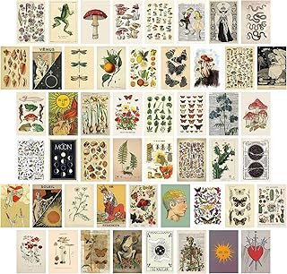 SAISHUO Wall Collage Kit,50 Pcs DIY Wall Decor Postard Paper with Tracel...