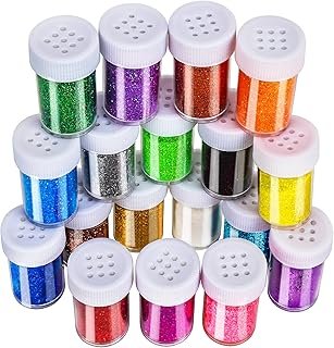 LEOBRO Glitter, 18 Pack Fine Glitter, Craft Glitter Powder Shake Jar, Mu...