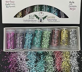 Non-Toxic Biodegradable Glitter, Set of 8 Colors, 24 Grams