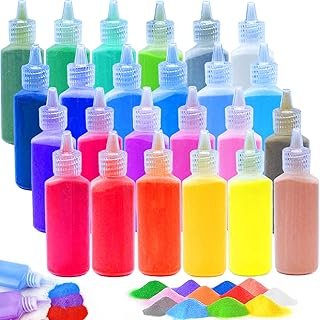 Guuozzli 24 PCS Art Sand,1.24 oz Colored Sand Bottles,Sand Arts and Craf...