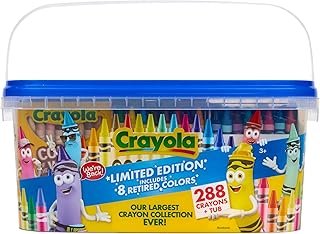 Crayola Crayon Tub - Limited Edition Colors (288ct), Bulk Coloring Crayo...