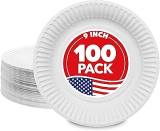 Stock Your Home 9-Inch Paper Plates Uncoated, Everyday Disposable Plates...