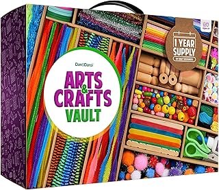 Dan&Darci Arts and Crafts Vault - Craft Supplies Kit in a Box for Kids A...