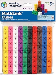 Learning Resources MathLink Cubes - Set of 100 Cubes, Ages 5+ Kindergart...