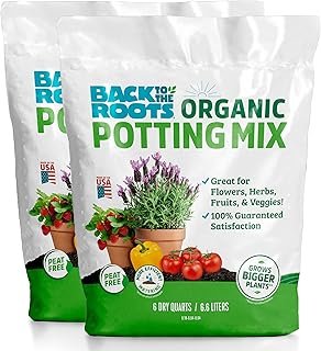 Back to the Roots 100% Organic Potting Mix (Value 12 Quart) | Premium Bl...