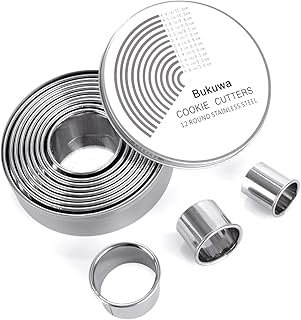 12 Pieces Round Cookie Biscuit Cutter Set,Graduated Circle Pastry Cutter...