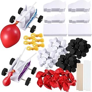 20 Sets Car Balloon DIY Steam Kits Balloon Power Car Kits Recoil Car for...