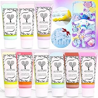 ASTRYAS Simulation Decoden Cream Glue Kit 9PCS 50g Fake Whipped Cream Gl...