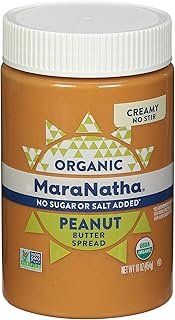 MaraNatha Organic Creamy Peanut Butter Spread, No Stir, No Sugar or Salt...