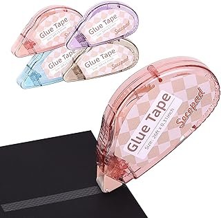 Scrapbook Tape, 4 Pack Double Sided Tape Roller for Crafts, Adhesive Glu...