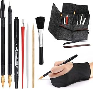 Scratch Art Tools, 9 Pcs Scratching Drawing Tools Set: Artist Glove, Too...