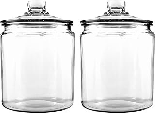 Anchor Hocking Heritage Hill 1/2 Gallon Glass Jar with Lid, Set of 2