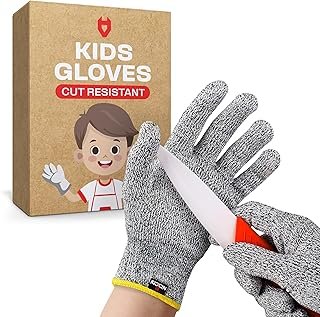 NoCry Kids Cutting Gloves, XS (8-12 Years) — 100% Food Grade and Level 5...