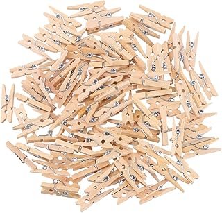 DECORA Sturdy 1 Inch Mini Wooden Craft Clothespins 100pcs