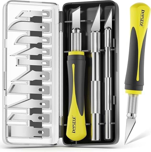 DIYSELF 16-Piece Craft Knife Set, Exacto Knife Set, 3-Piece Hobby Knife ...