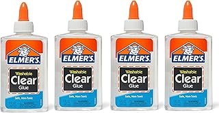 Liquid School Glue, Clear, Washable, 5 Ounces, 4 Count - Great for Makin...