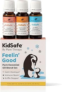 Plant Therapy KidSafe Feelin' Good Essential Oil Blend Set, Includes: Ge...