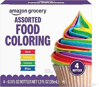 Amazon Grocery, Assorted Food Coloring, Contains Red, Blue, Green, Yello...