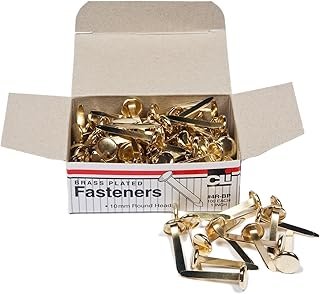 Charles Leonard Fasteners, Round Head, Brass Plated, 1 Inch Shank, 10 MM...