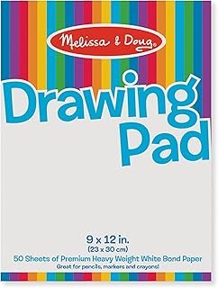 Melissa & Doug Drawing Pad (9 x 12 inches) with 50 Sheets of White Bond ...