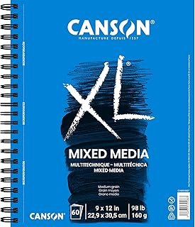 Canson XL Series Mixed Media Pad, Side Wire, 9x12 inches, 60 Sheets – He...