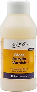 Mont Marte Gloss Acrylic Varnish Signature 250ml (8.5 US fl. oz), Seals ...