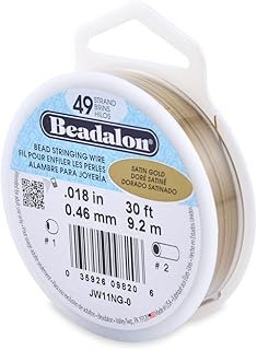 Beadalon 49 Strand Stainless Steel Bead Stringing Wire, .018 in / 0.46 m...