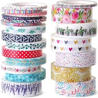 Mr. Pen- Washi Tape Set, 21 Rolls, Assorted Sizes, Floral Washi Tape for...