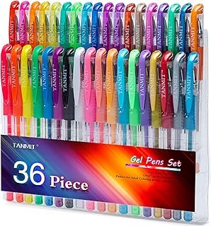 TANMIT Gel Pens, 36 Colors Gel Pens Set for Adult Coloring Books, Colore...