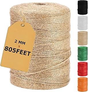 Vanhench 805FT Natural Jute Twine String, Bulk Hemp Jute Rope Cord Twine...