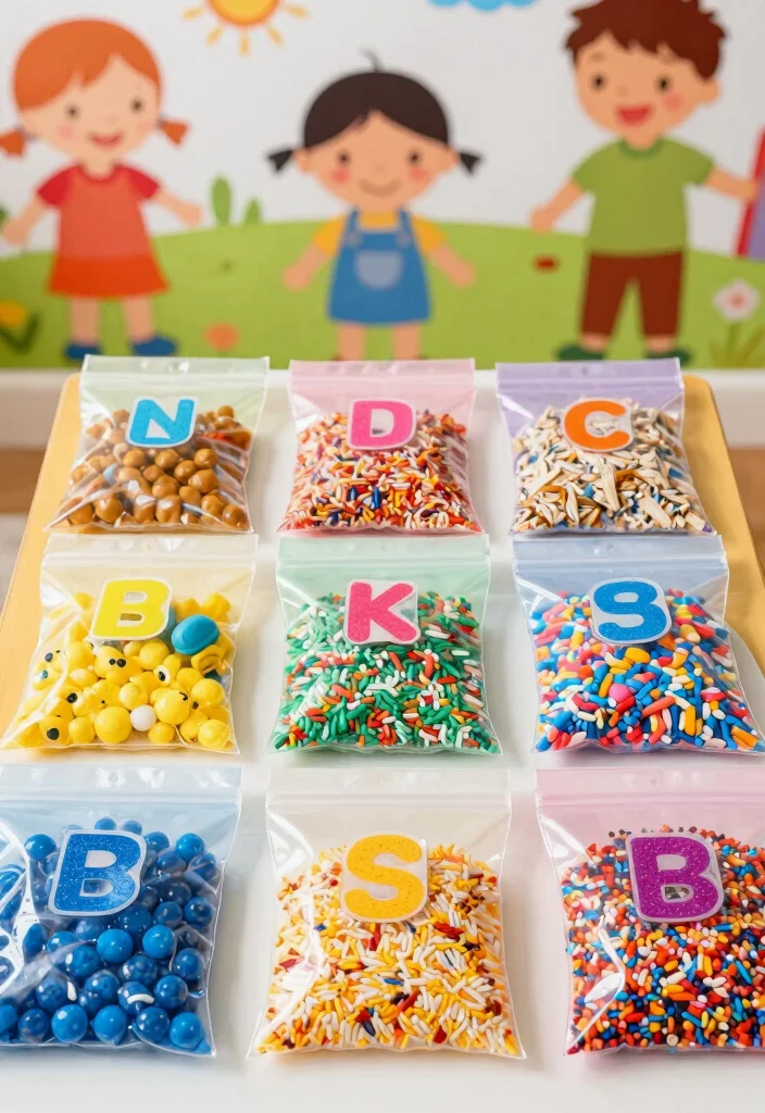 15 Fun Kids Alphabet Crafts DIY to Learn Letters Through Play - 1. Alphabet Sensory Bags 1