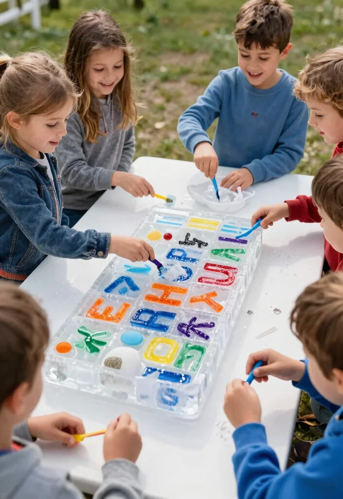 15 Fun Kids Alphabet Crafts DIY to Learn Letters Through Play - 14. Alphabet Ice Art 1
