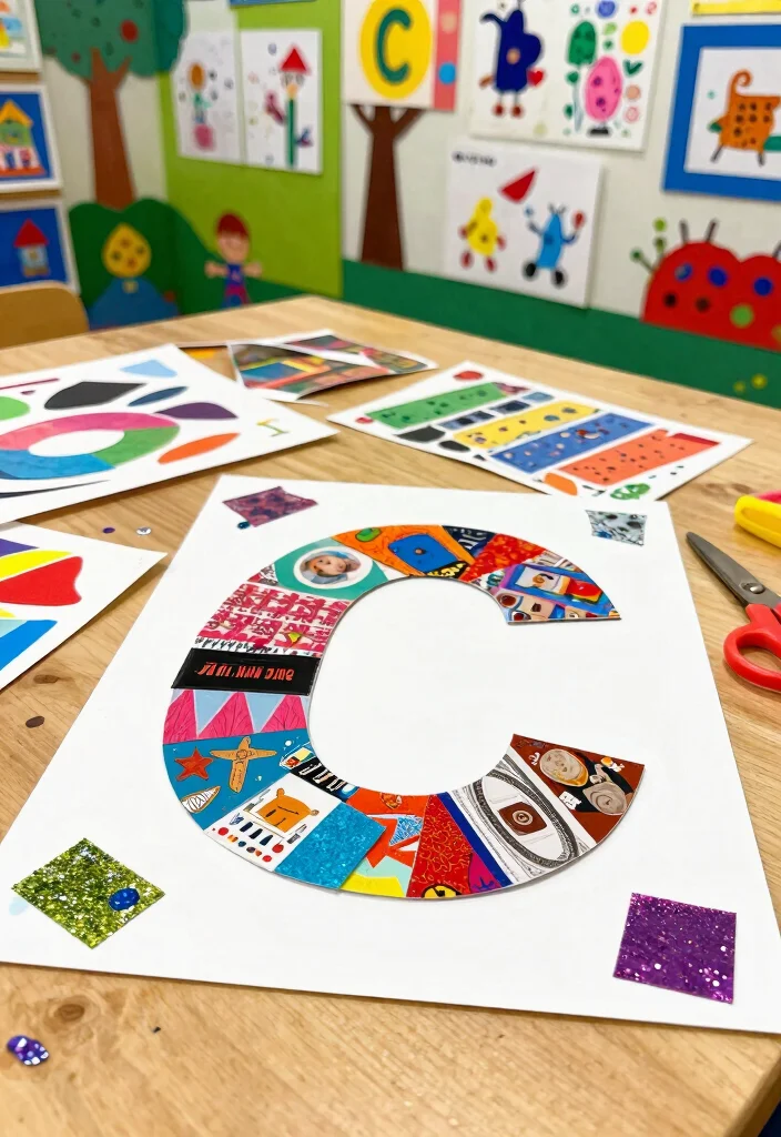 15 Fun Kids Alphabet Crafts DIY to Learn Letters Through Play - 2. Letter Collage Art 1